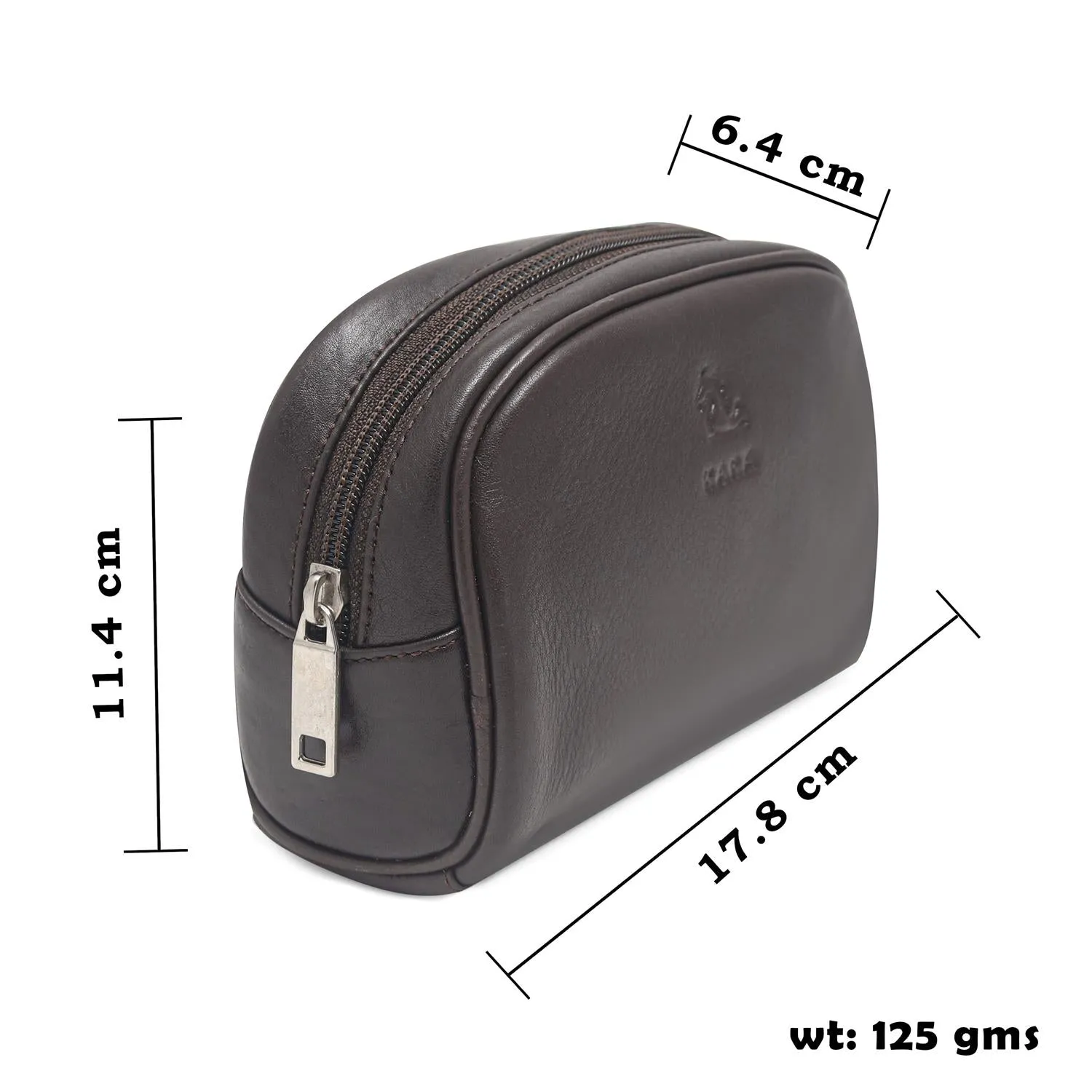 Sasha Tan Leather Wash Bag for Women