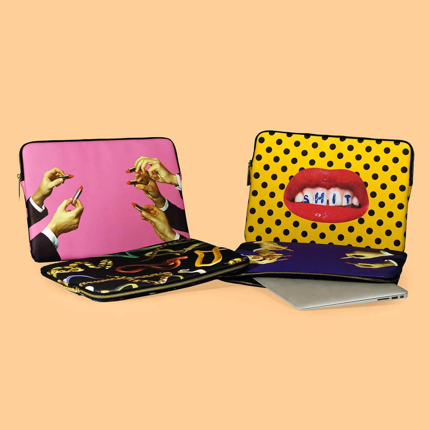 Seletti Toiletpaper Laptop Bag Pink Lipstick
