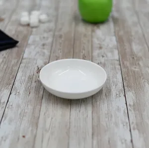 Set Of 12 Round White Soy Dish 4" inch | 10 Cm