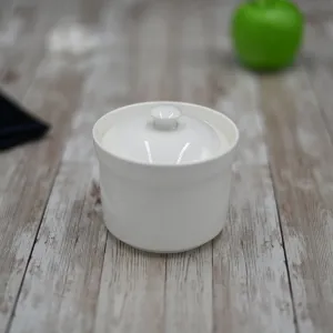 Set Of 3 White 4" inch | 10 Cm 8 Fl Oz | 250 Ml Soup Cup With Lid