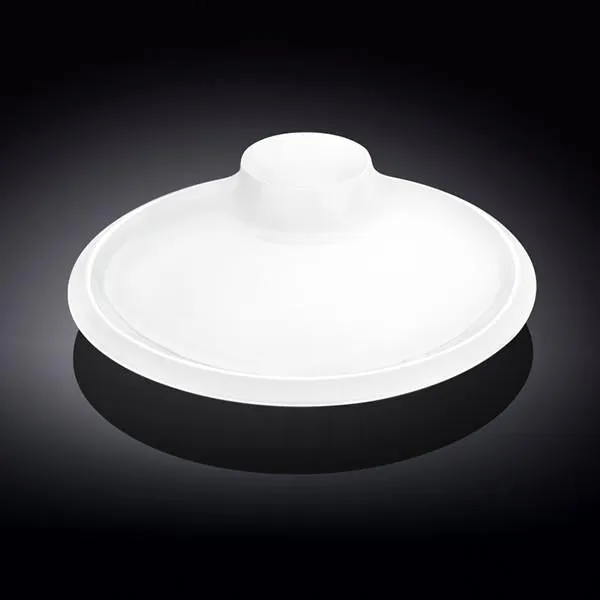 Set Of 3 White Round Platter With Sauce Compartment 12" inch |