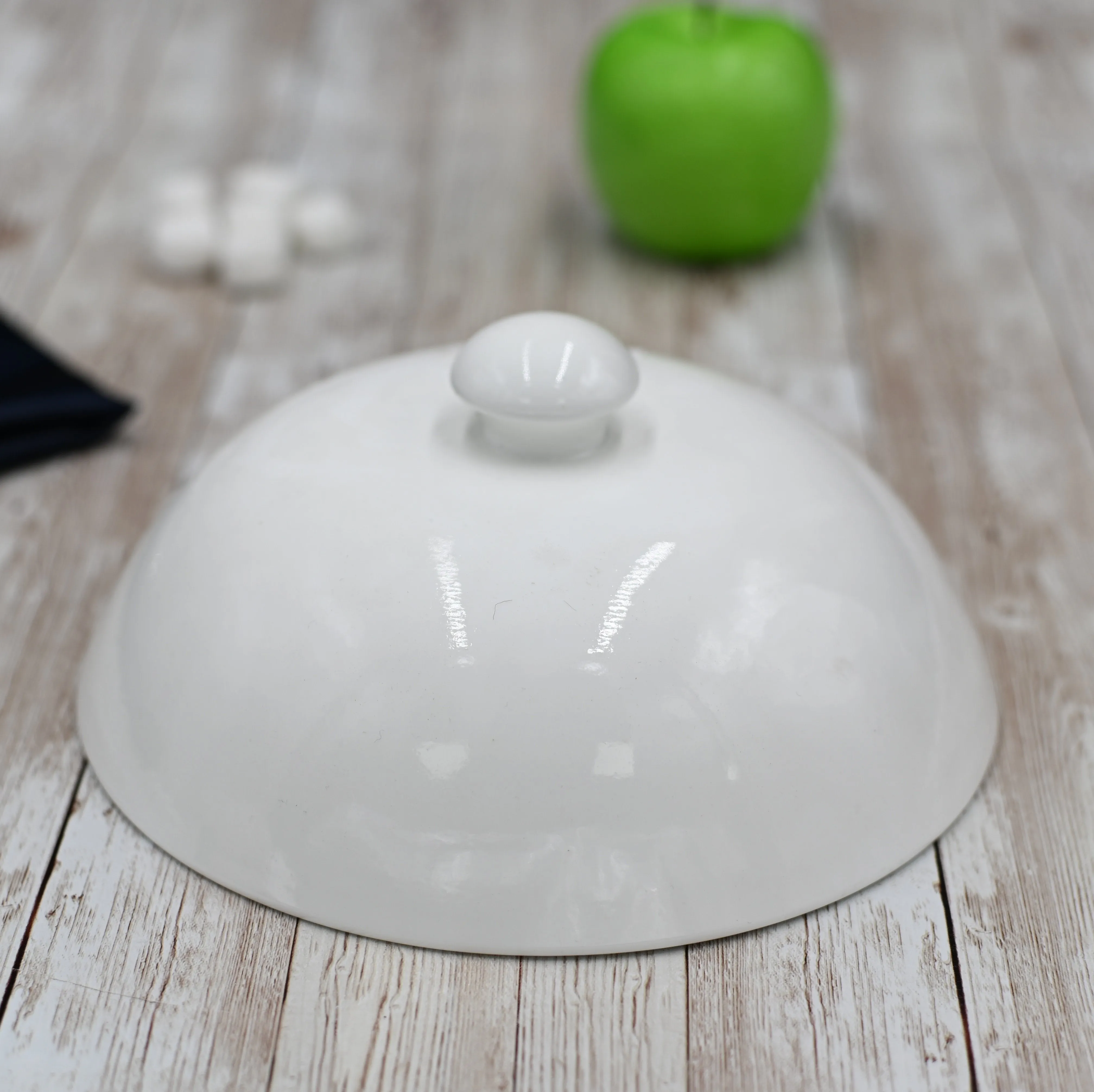 Set Of 4 White Lid For Main Course 7" inch | 17.5 Cm