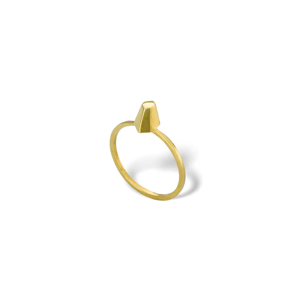 Sharp Diamond - ring - silver 925 - gold plated