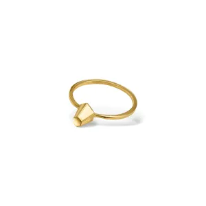 Sharp Diamond - ring - silver 925 - gold plated