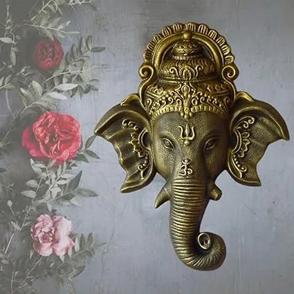 Shawshank 3 Feet Ganesha Face Wall Hanging Mural Showpiece for Home Entrance Decor, Office, Study Room - Idol Statue Shri Ganesha face Wall Mount