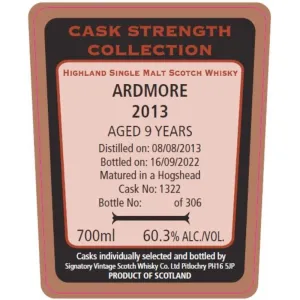 Signatory Vintage 2013 Ardmore 9 Year Old