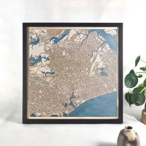 Singapore Wooden Map
