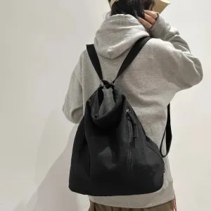 Single-shoulder and double-shoulder dual-purpose canvas bag