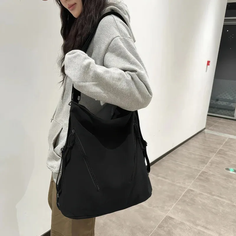 Single-shoulder and double-shoulder dual-purpose canvas bag