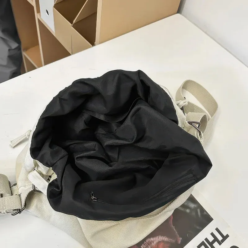 Single-shoulder and double-shoulder dual-purpose canvas bag