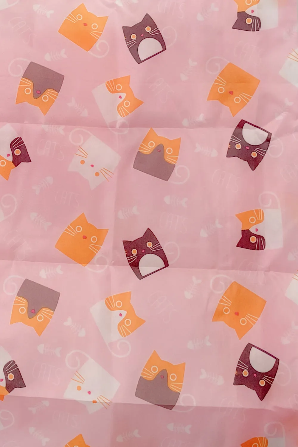 Small Reusable Shopping Bag - Pink Cats