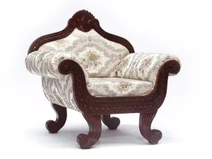 Solid Teak Intricate Carved Single Seater Sofa