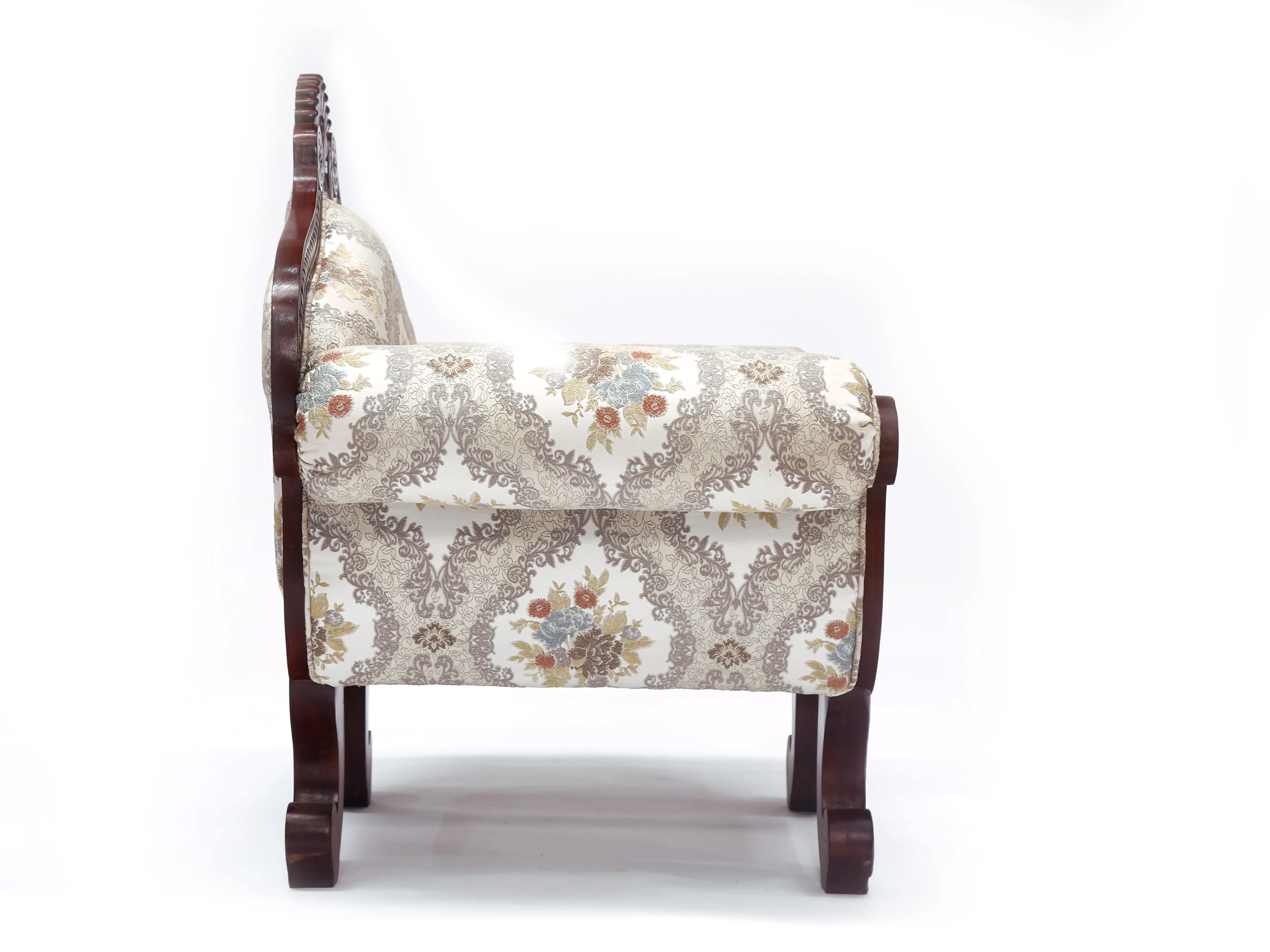 Solid Teak Intricate Carved Single Seater Sofa