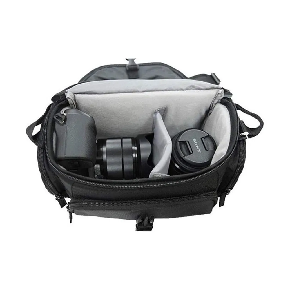 Sony LCS-U21 Soft Nylon Carrying Case with Durable Handle and Shoulder Strap for DSLR, Camcorders, NEX and Cyber-shot Cameras