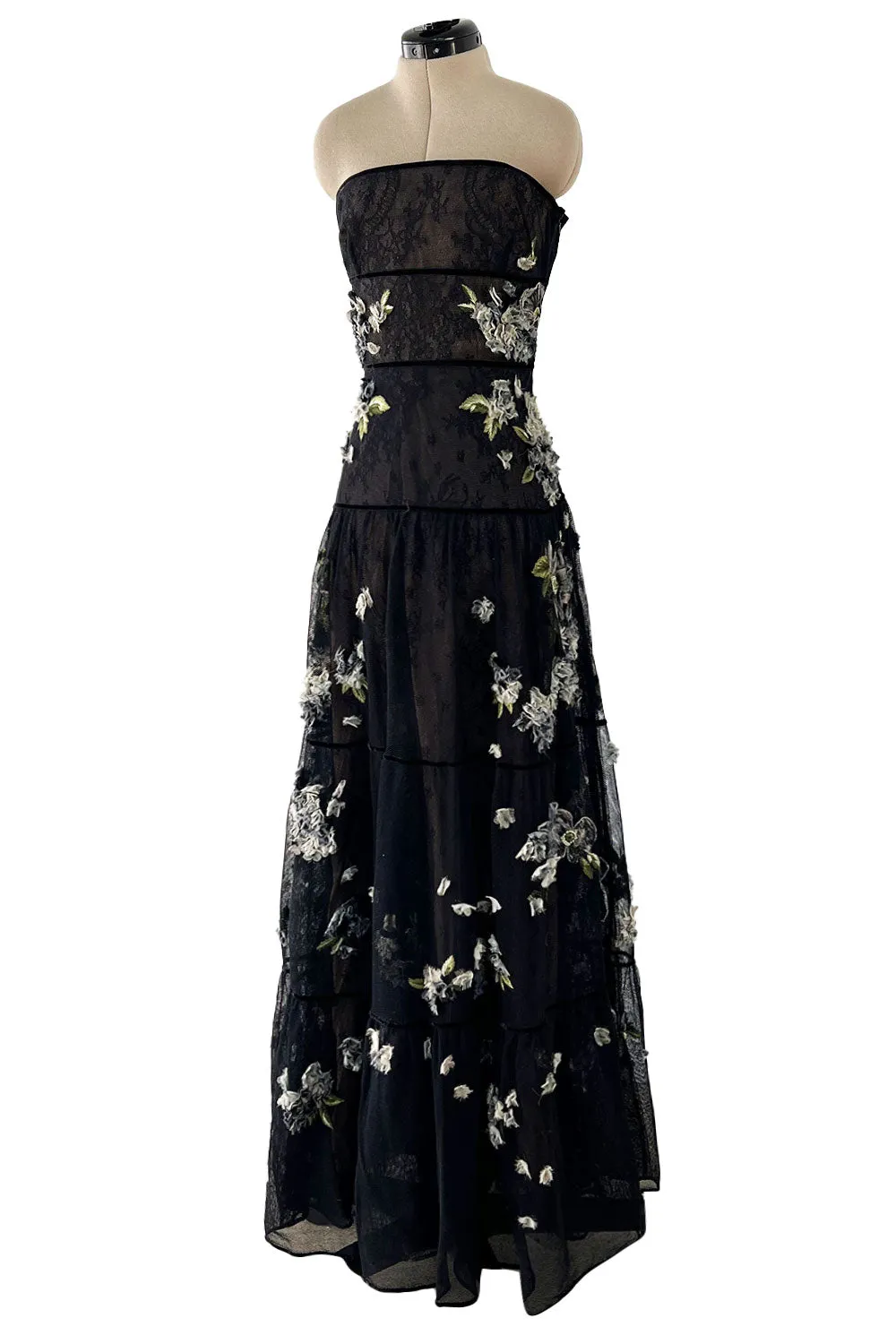 Spring 2012 Valentino Net & Floral Strapless Runway Dress by Maria Grazia Chiuri & Pierpaolo Piccioli