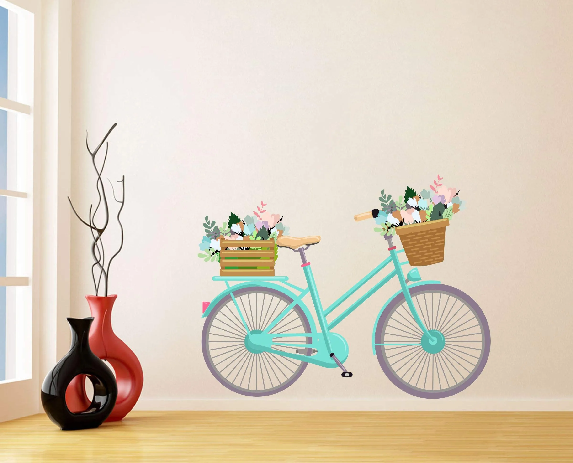 Sticker Hub Beautiful Decorative Bicycle Wall Sticker 47cm X 61cm AS245