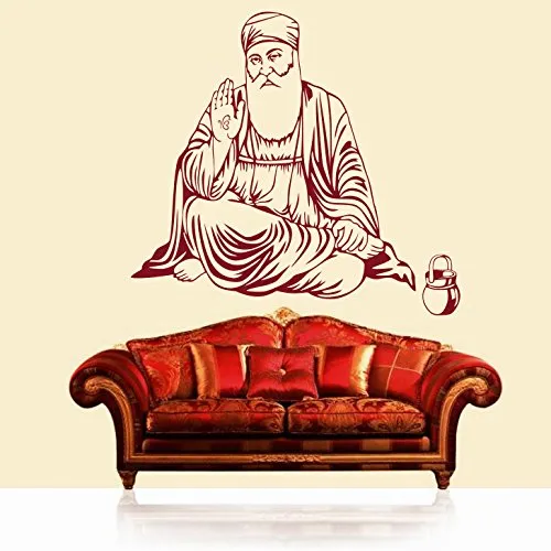 Sticker Hub Shree Guru Nanak Dev Ji Wall Sticker (PVC Vinyl) DKHS0561BUS