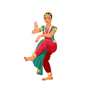Sticker Hub Wall Sticker for Living Room -Bedroom - Office - Home Decor |Traditional Dancing Indian Girl Wall Stickers (73Cm X 27Cm) BS856