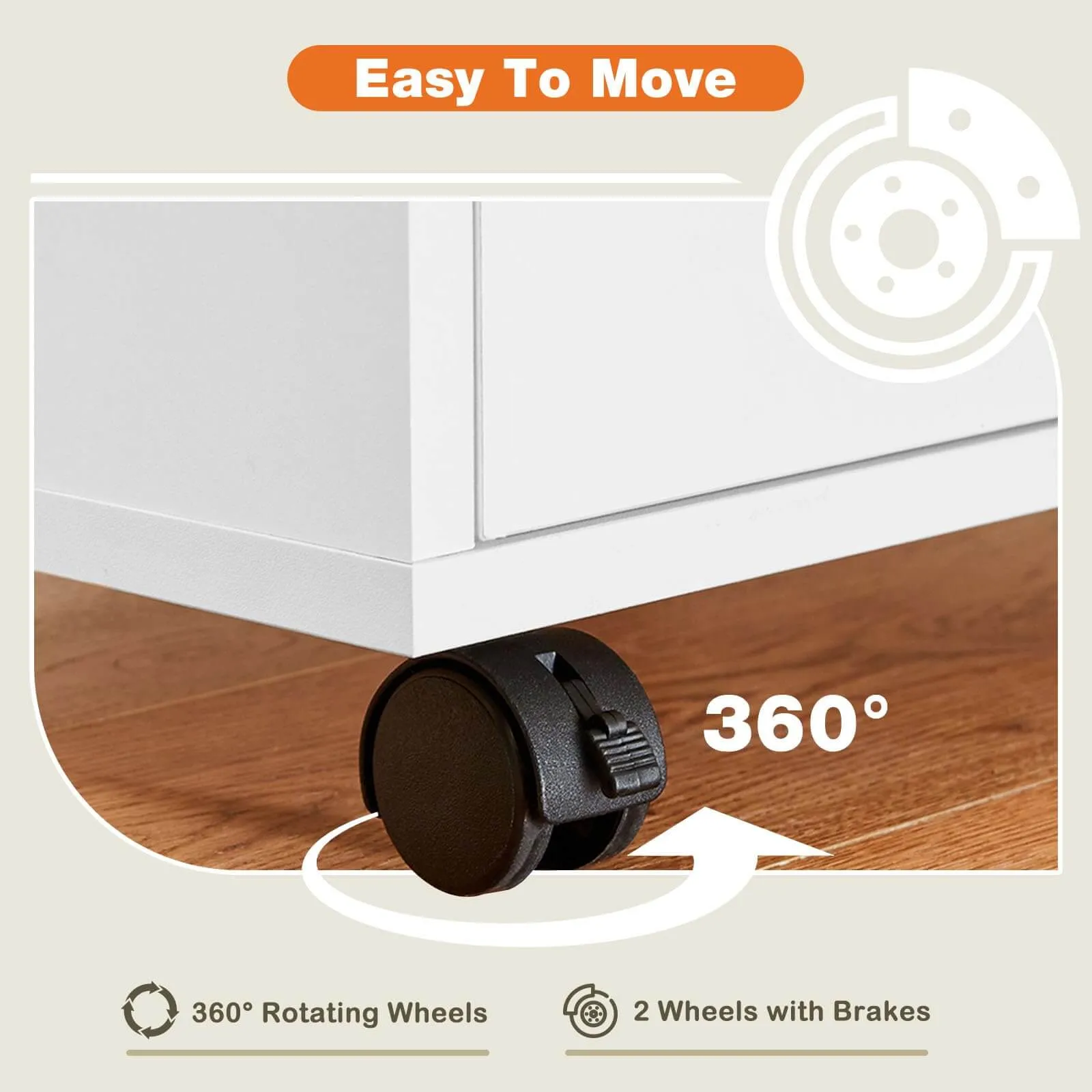 Storage Cabinet Dressers with Wheels Mobile Organizer Drawers for Office, Bedroom, Home