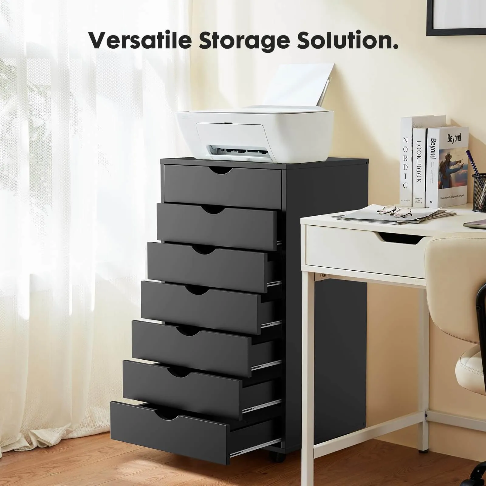 Storage Cabinet Dressers with Wheels Mobile Organizer Drawers for Office, Bedroom, Home