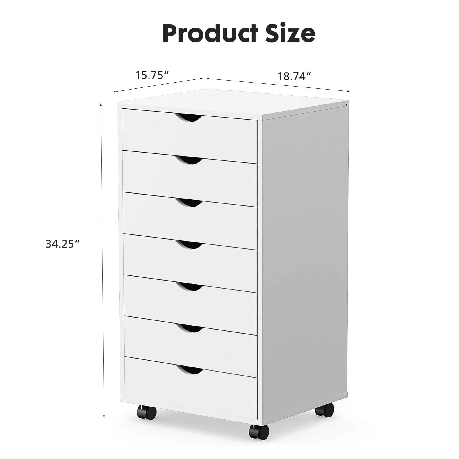 Storage Cabinet Dressers with Wheels Mobile Organizer Drawers for Office, Bedroom, Home