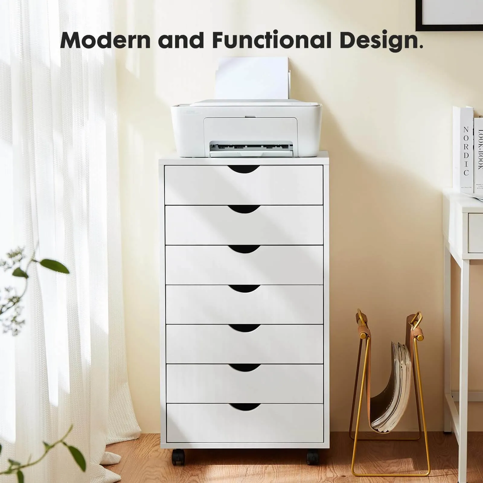 Storage Cabinet Dressers with Wheels Mobile Organizer Drawers for Office, Bedroom, Home