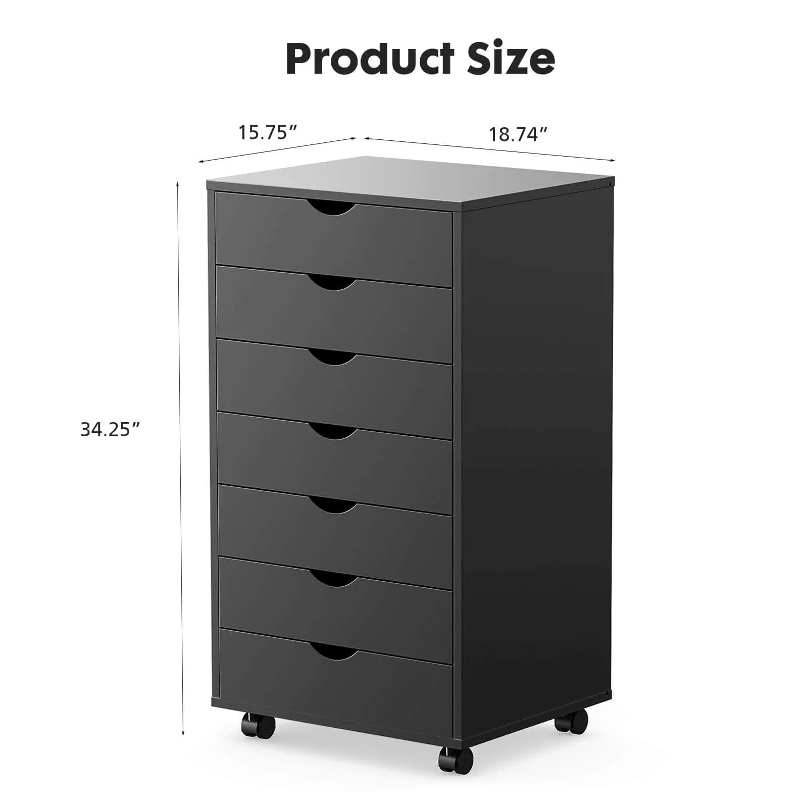 Storage Cabinet Dressers with Wheels Mobile Organizer Drawers for Office, Bedroom, Home