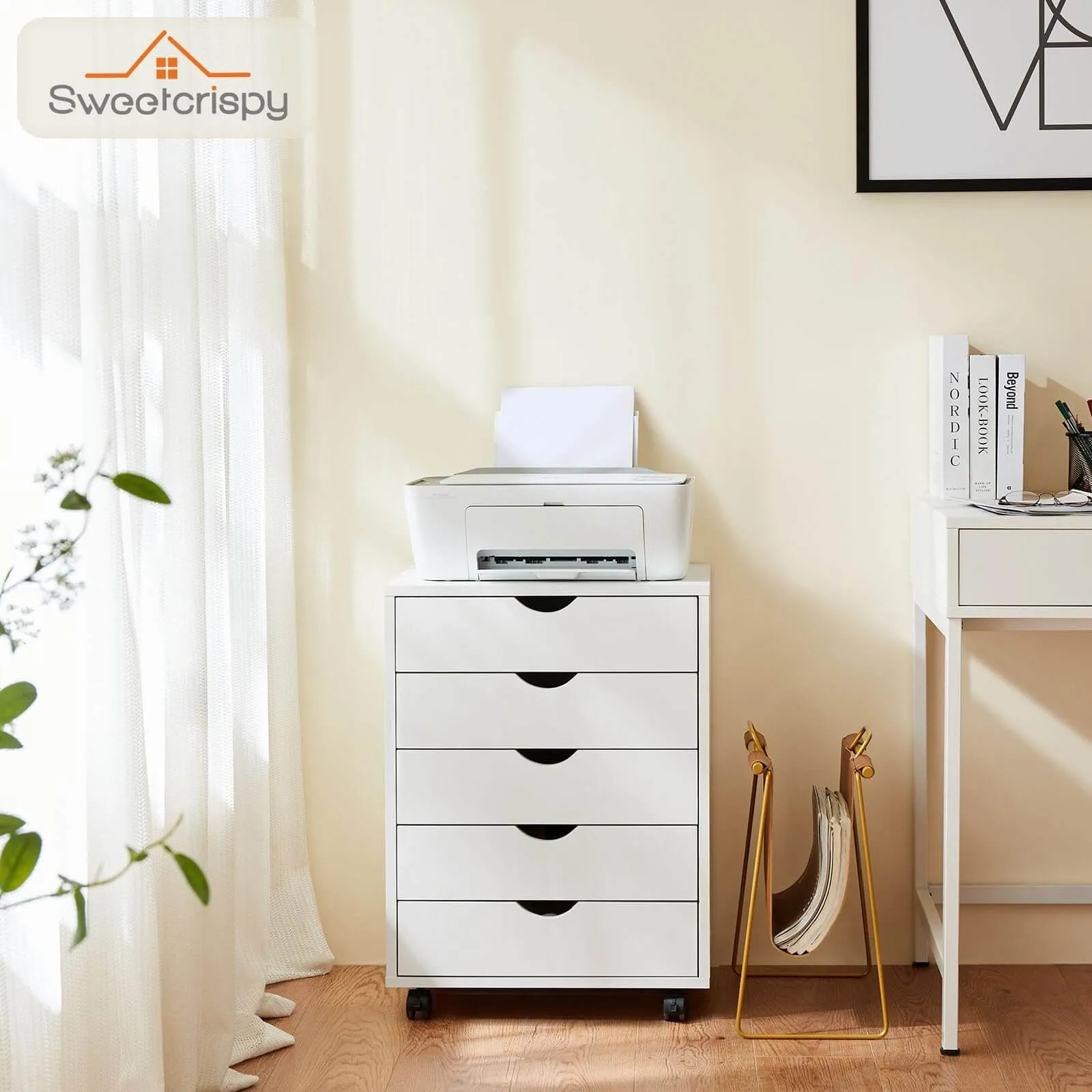 Storage Cabinet Dressers with Wheels Mobile Organizer Drawers for Office, Bedroom, Home