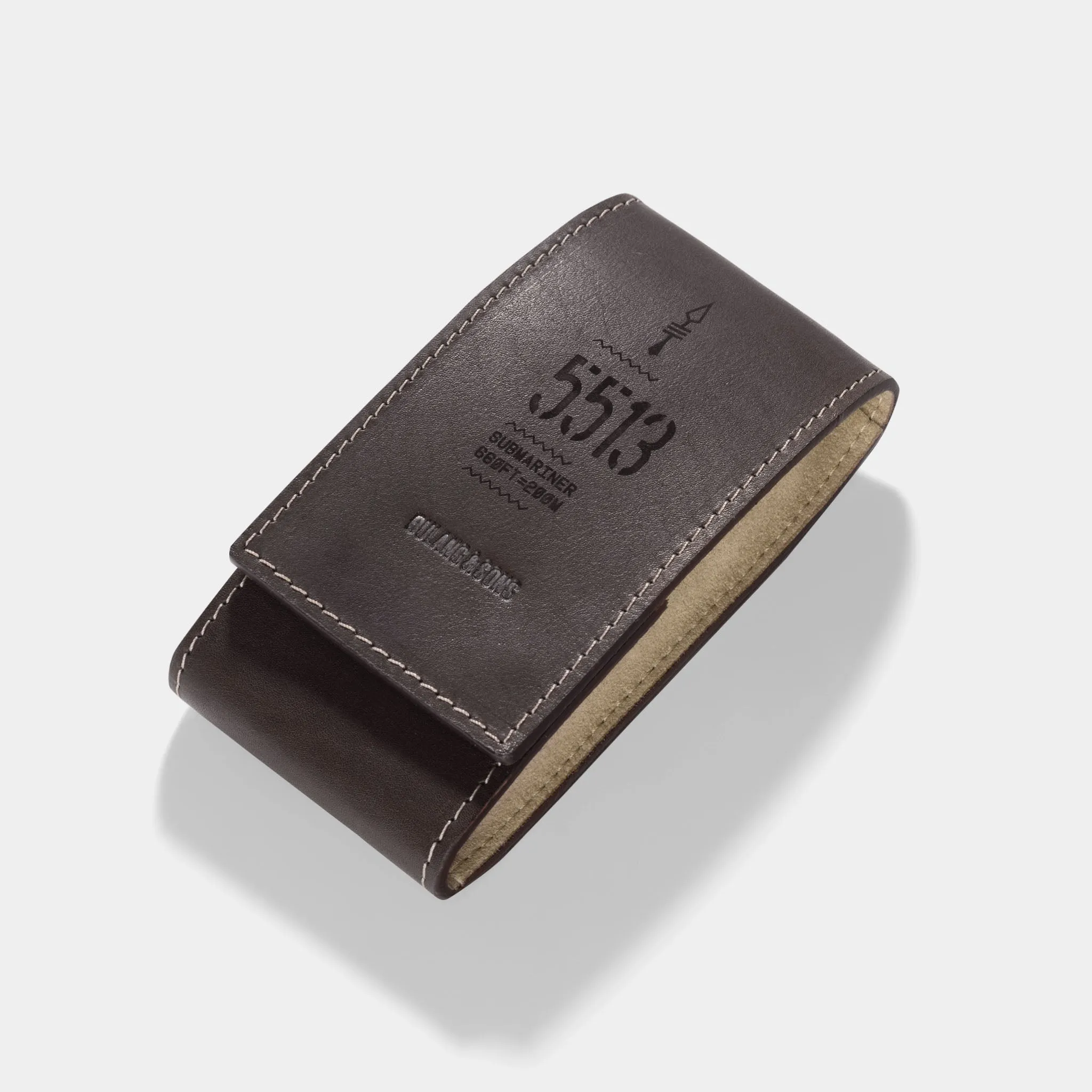 Sub Dark Brown Watch Pouch - Barenia Leather - 5513 Print