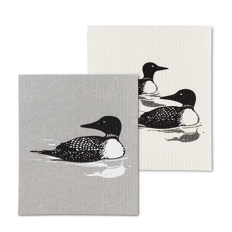 The Amazing Swedish Dishcloth ~ Loons ~ Set of 2