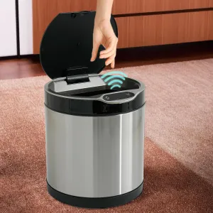 The Better Home 6L Dustbin For Kitchen | Dustbin For Bathroom | 27cm Automatic Smart Sensor Dustbin For Bedroom | Steel Dustbin With Lid | Dustbin For Office | Garbage Bin - Silver