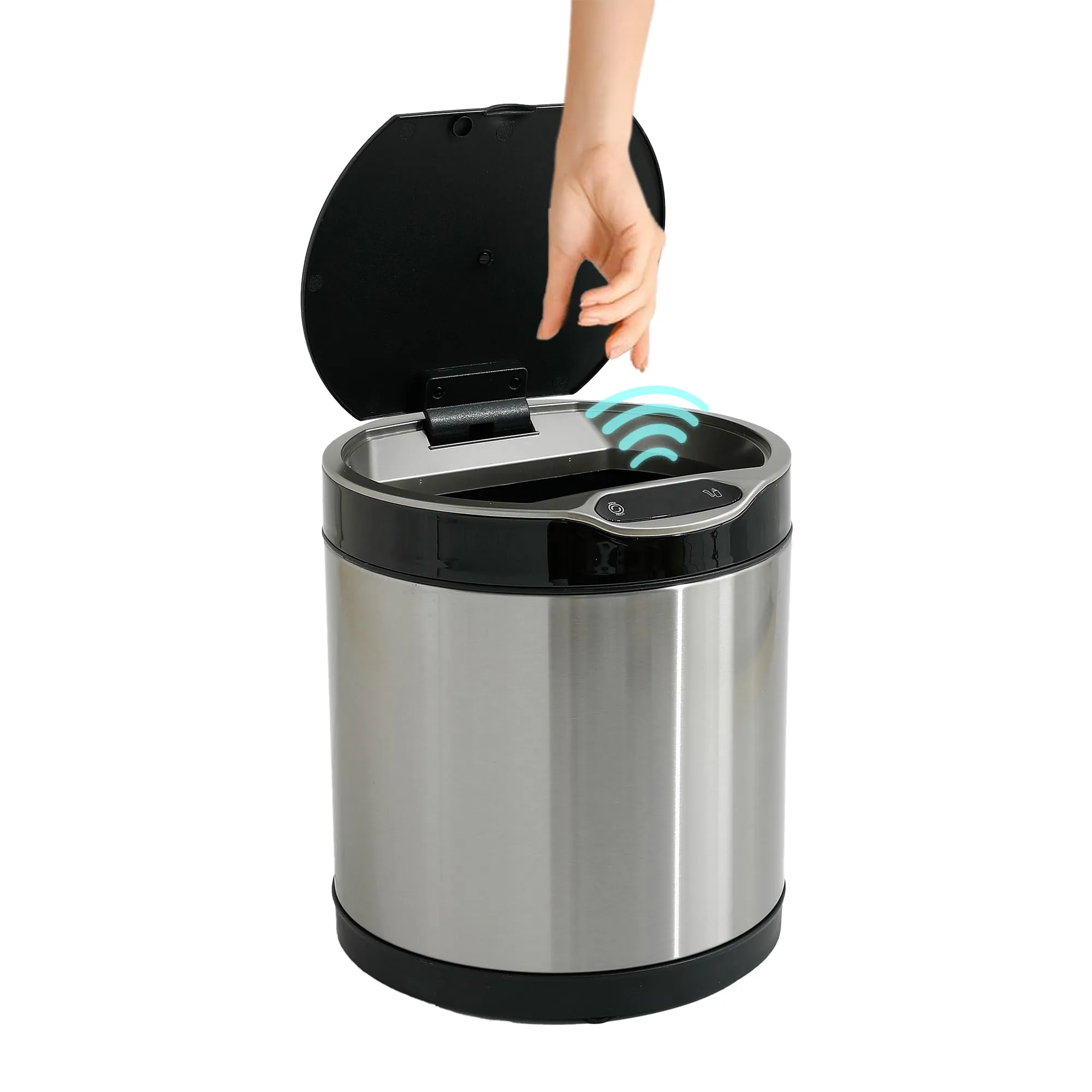 The Better Home 6L Dustbin For Kitchen | Dustbin For Bathroom | 27cm Automatic Smart Sensor Dustbin For Bedroom | Steel Dustbin With Lid | Dustbin For Office | Garbage Bin - Silver