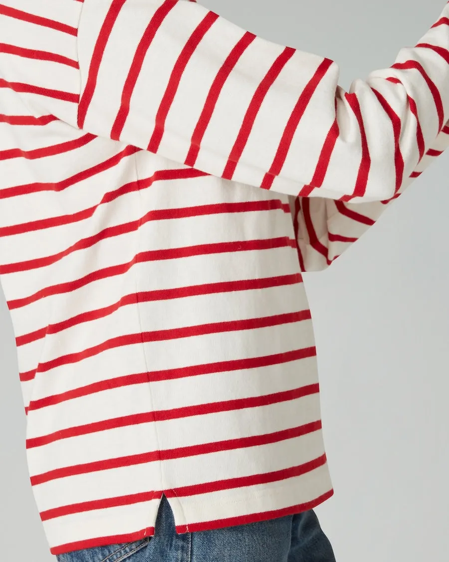 The BRETON JERSEY - Carmine & Ecru