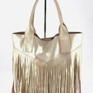 The Fringed Leather Shopper