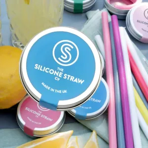 The Silicone Straw Co. Travel Straw in Tin - Blue