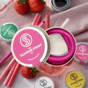 The Silicone Straw Co. Travel Straw in Tin - Violet Pink