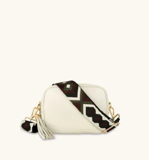 The Tassel Stone Leather Crossbody Bag With Port & Olive Diamond Strap
