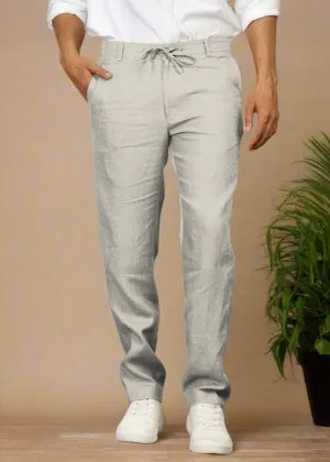 Theo - Linen Travel Pants - Powder Blue