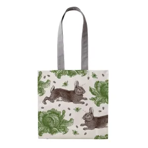 Thornback & Peel - 100% Cotton Tote Shopping Bag - 40x37x11cms - Rabbit & Cabbage