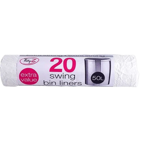 Tidyz 50L Swing Bin Liners, 20 Pack