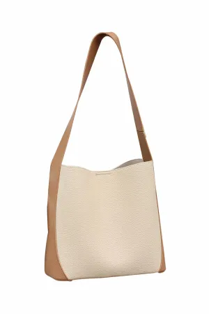 Timeless Calfskin Boho Bucket Bag with Wide Strap