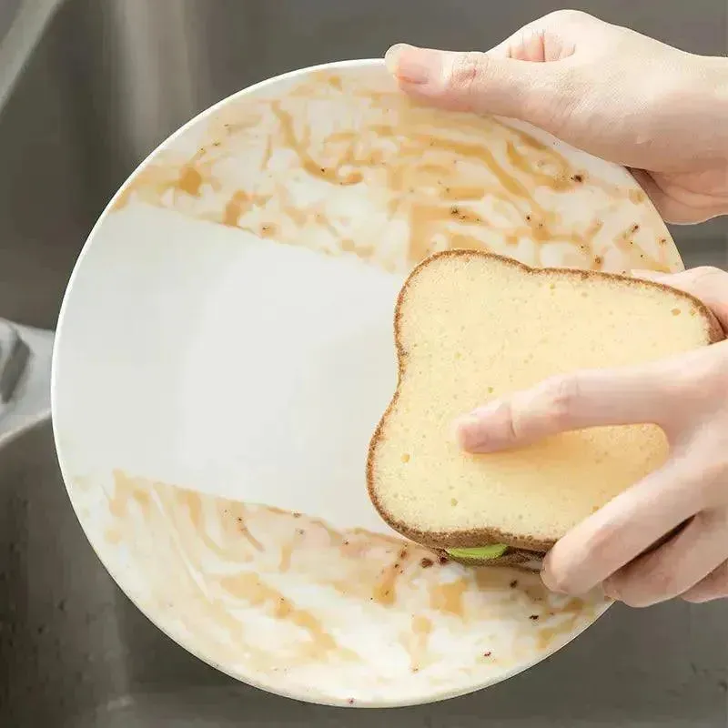 Toast Sandwich Dishwashing Sponge Scrub Wipe