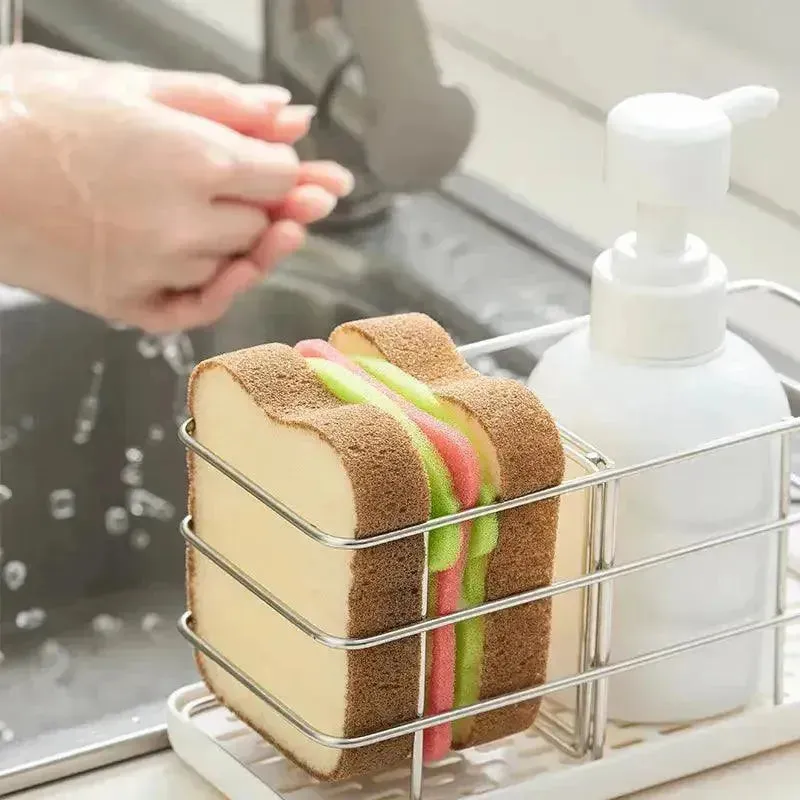 Toast Sandwich Dishwashing Sponge Scrub Wipe