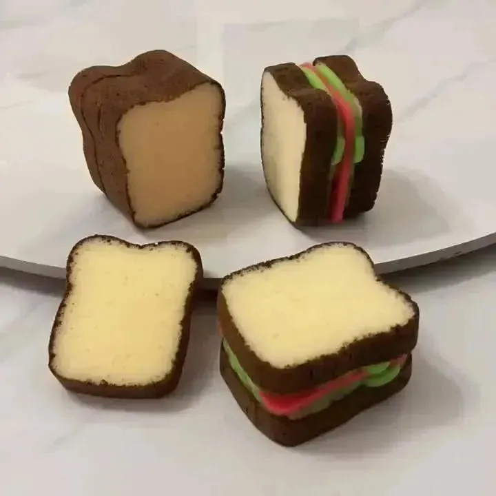 Toast Sandwich Dishwashing Sponge Scrub Wipe