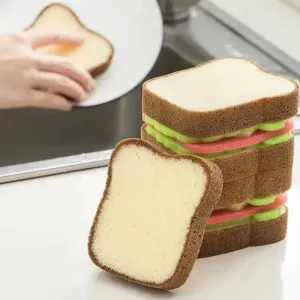 Toast Sandwich Dishwashing Sponge Scrub Wipe