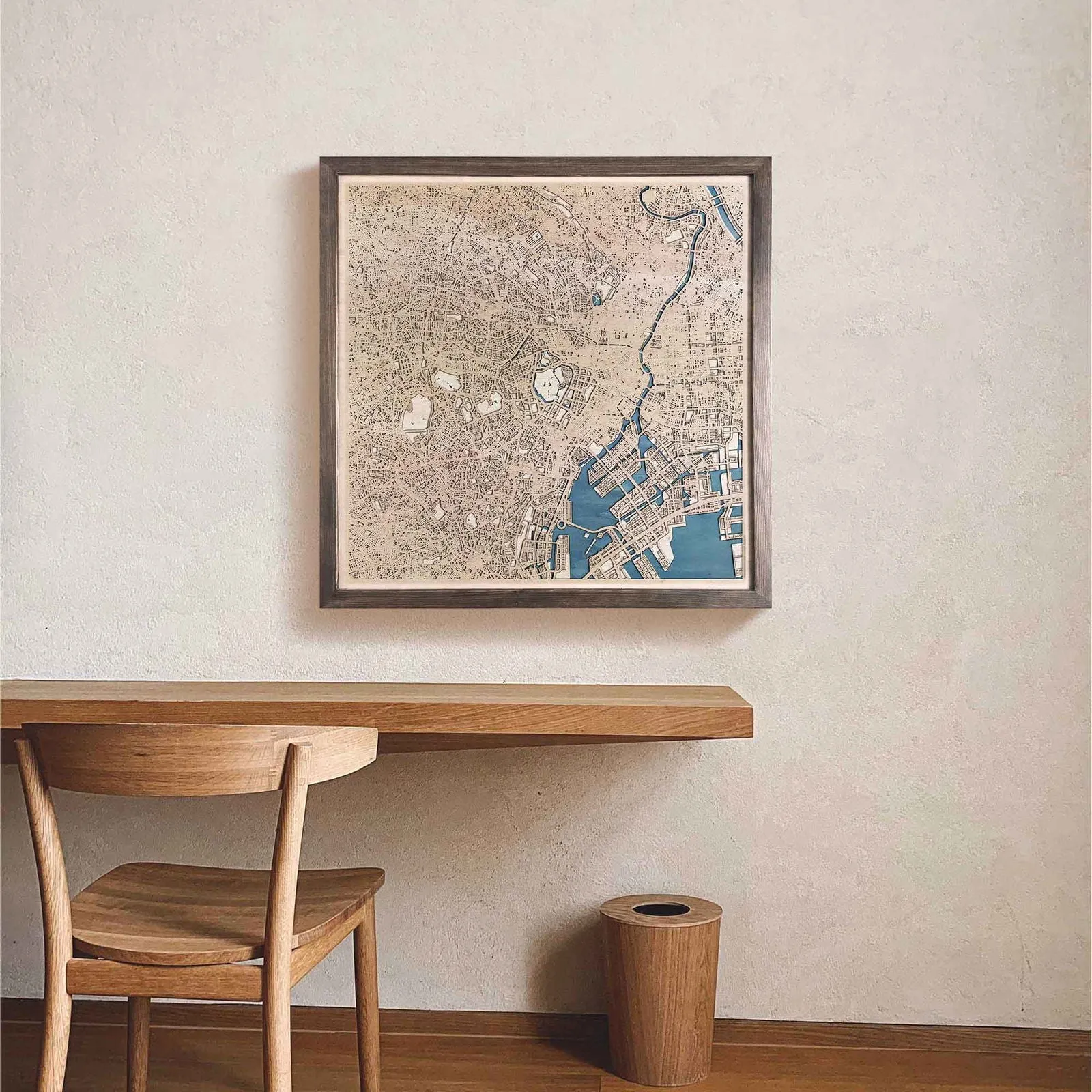 Tokyo Wooden Map