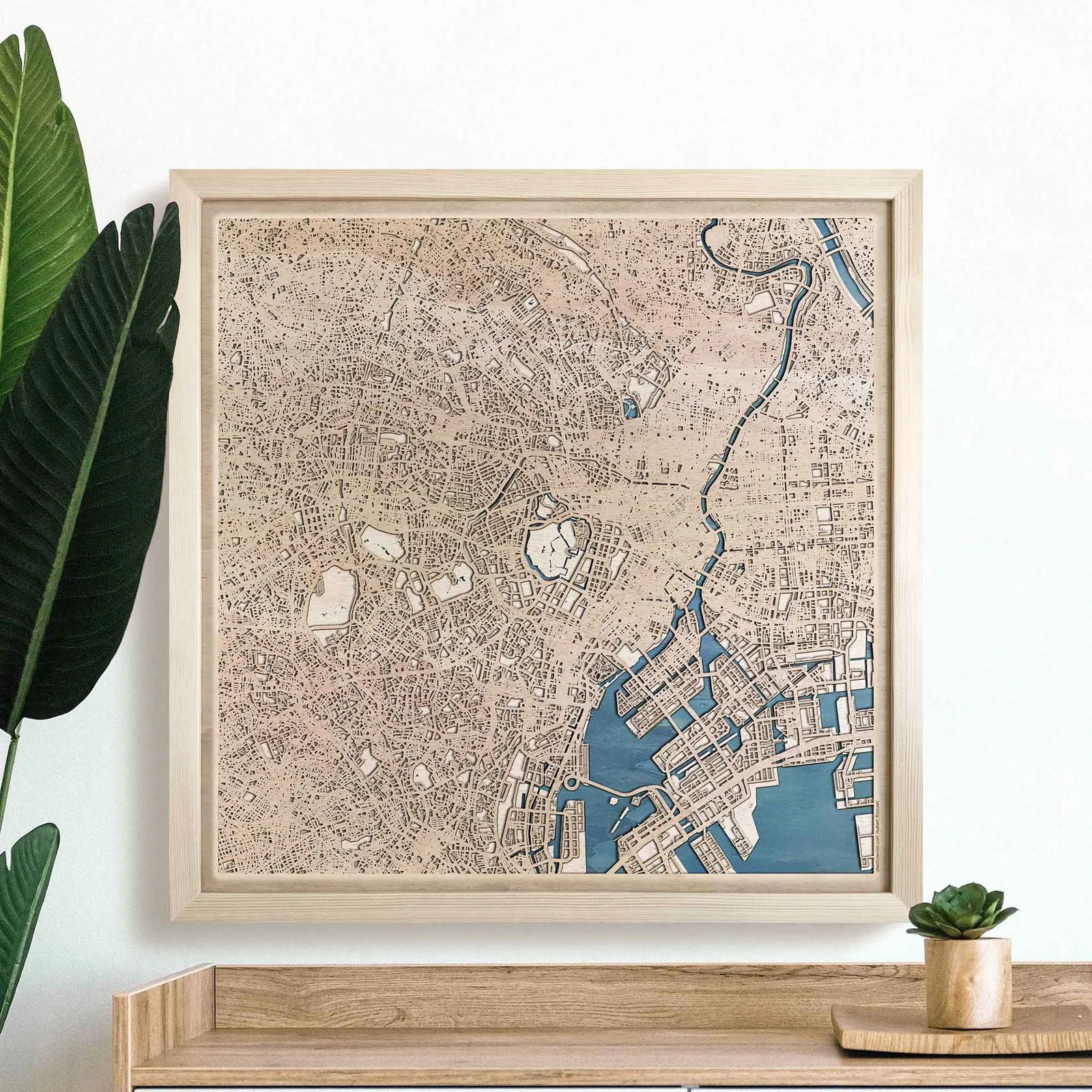 Tokyo Wooden Map