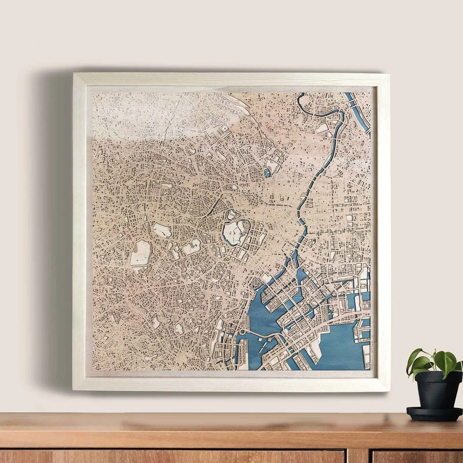 Tokyo Wooden Map