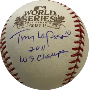 Tony LaRussa Autographed Rawling 2011 Cardinals World Series Official Major League Hall of Fame Baseball (JSA) w/ Rare Inscription!