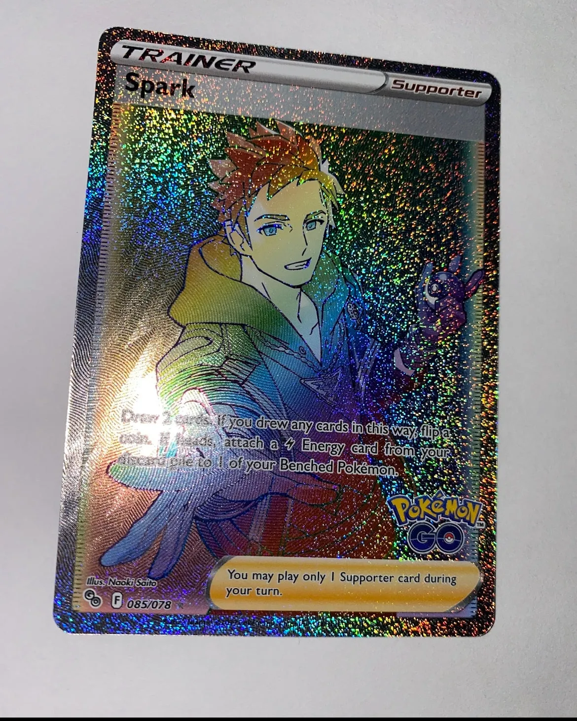 Trainer Spark ‘Rainbow Rare’ PoGo Pokémon Card